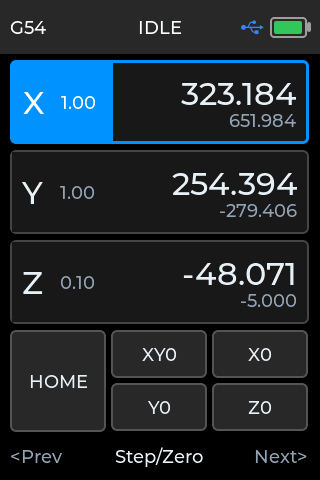 Pendant jog screen