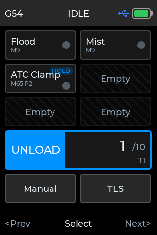 Pendant Aux & Tool Change screen