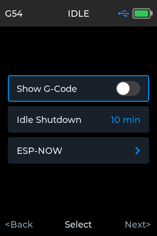 Pendant setup screen