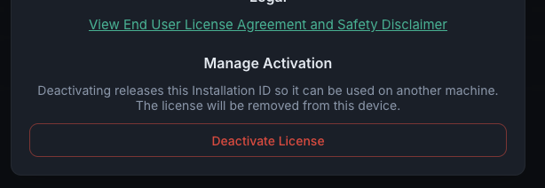 Deactivate button